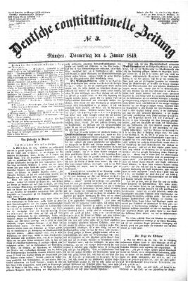 Deutsche constitutionelle Zeitung Donnerstag 4. Januar 1849