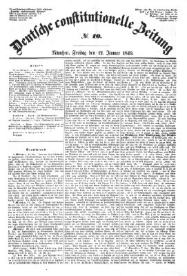 Deutsche constitutionelle Zeitung Freitag 12. Januar 1849