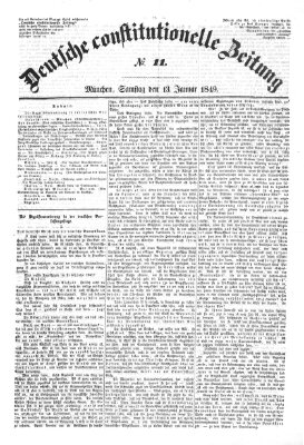 Deutsche constitutionelle Zeitung Samstag 13. Januar 1849