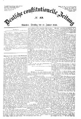 Deutsche constitutionelle Zeitung Dienstag 16. Januar 1849