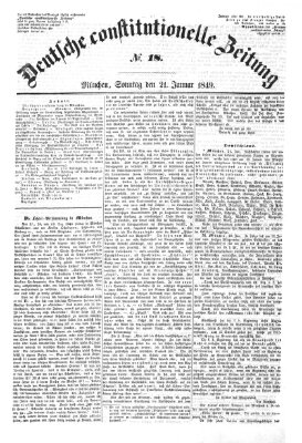 Deutsche constitutionelle Zeitung Sonntag 21. Januar 1849