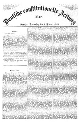 Deutsche constitutionelle Zeitung Donnerstag 1. Februar 1849