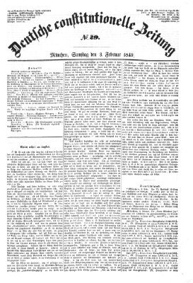 Deutsche constitutionelle Zeitung Samstag 3. Februar 1849