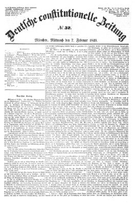 Deutsche constitutionelle Zeitung Mittwoch 7. Februar 1849