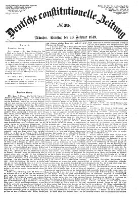 Deutsche constitutionelle Zeitung Samstag 10. Februar 1849