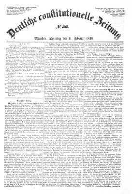 Deutsche constitutionelle Zeitung Sonntag 11. Februar 1849