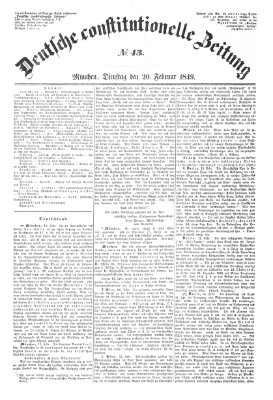 Deutsche constitutionelle Zeitung Dienstag 20. Februar 1849