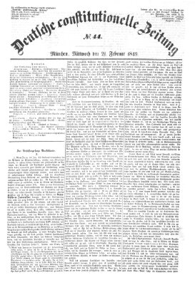 Deutsche constitutionelle Zeitung Mittwoch 21. Februar 1849