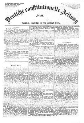 Deutsche constitutionelle Zeitung Samstag 24. Februar 1849