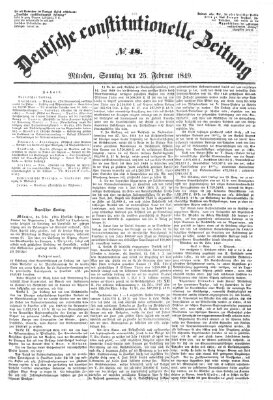 Deutsche constitutionelle Zeitung Sonntag 25. Februar 1849