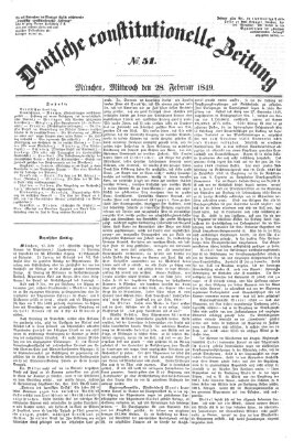 Deutsche constitutionelle Zeitung Mittwoch 28. Februar 1849