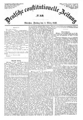 Deutsche constitutionelle Zeitung Freitag 2. März 1849