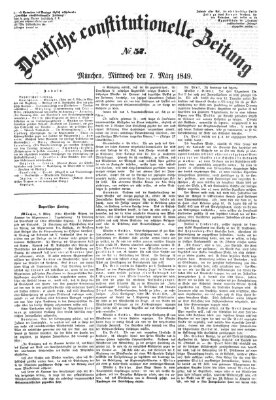 Deutsche constitutionelle Zeitung Mittwoch 7. März 1849