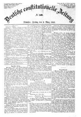 Deutsche constitutionelle Zeitung Freitag 9. März 1849