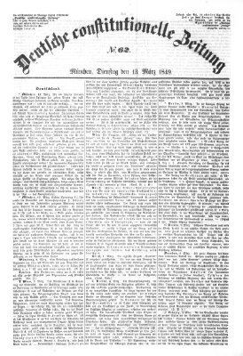 Deutsche constitutionelle Zeitung Dienstag 13. März 1849