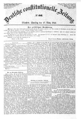 Deutsche constitutionelle Zeitung Samstag 17. März 1849