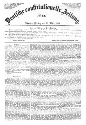 Deutsche constitutionelle Zeitung Freitag 23. März 1849