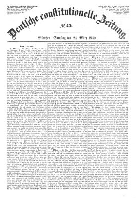 Deutsche constitutionelle Zeitung Samstag 24. März 1849