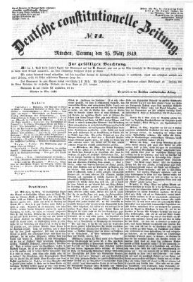 Deutsche constitutionelle Zeitung Sonntag 25. März 1849