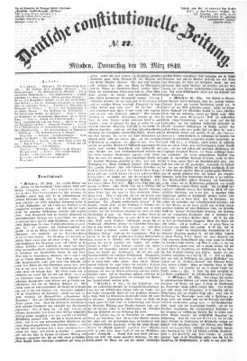 Deutsche constitutionelle Zeitung Donnerstag 29. März 1849