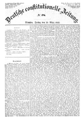 Deutsche constitutionelle Zeitung Freitag 30. März 1849