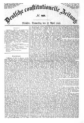 Deutsche constitutionelle Zeitung Donnerstag 12. April 1849