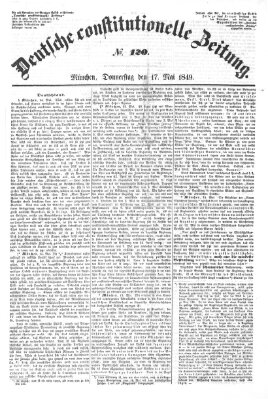 Deutsche constitutionelle Zeitung Donnerstag 17. Mai 1849