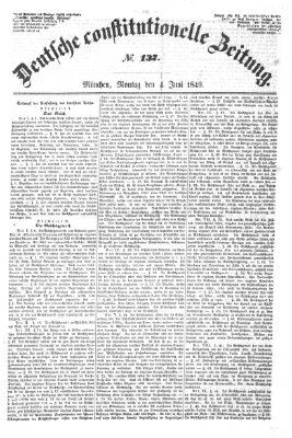 Deutsche constitutionelle Zeitung Montag 4. Juni 1849