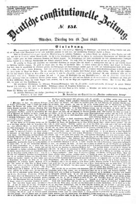 Deutsche constitutionelle Zeitung Dienstag 19. Juni 1849