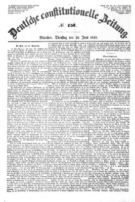 Deutsche constitutionelle Zeitung Dienstag 26. Juni 1849