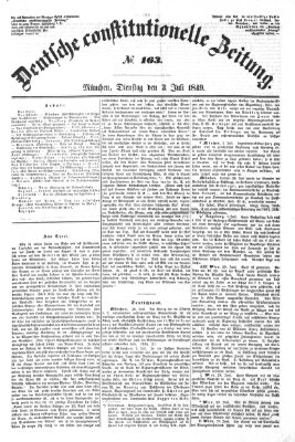 Deutsche constitutionelle Zeitung Dienstag 3. Juli 1849