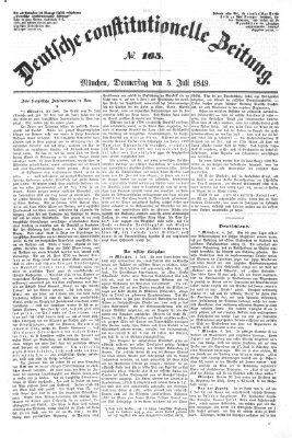 Deutsche constitutionelle Zeitung Donnerstag 5. Juli 1849