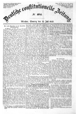 Deutsche constitutionelle Zeitung Samstag 14. Juli 1849