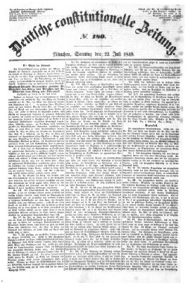 Deutsche constitutionelle Zeitung Samstag 21. Juli 1849