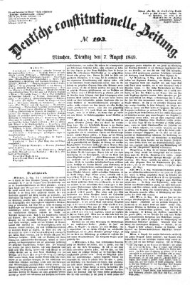 Deutsche constitutionelle Zeitung Sonntag 5. August 1849