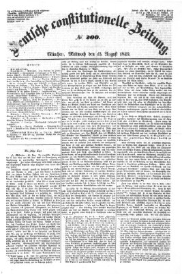 Deutsche constitutionelle Zeitung Dienstag 14. August 1849