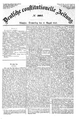 Deutsche constitutionelle Zeitung Mittwoch 15. August 1849