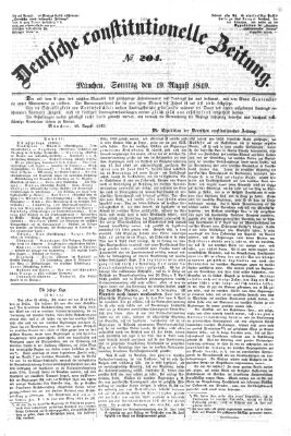 Deutsche constitutionelle Zeitung Samstag 18. August 1849