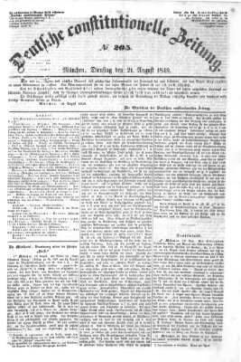 Deutsche constitutionelle Zeitung Sonntag 19. August 1849