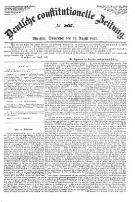 Deutsche constitutionelle Zeitung Mittwoch 22. August 1849