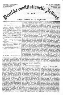 Deutsche constitutionelle Zeitung Dienstag 28. August 1849