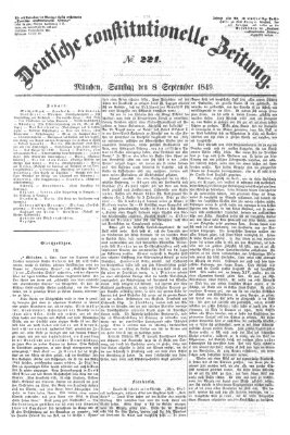 Deutsche constitutionelle Zeitung Freitag 7. September 1849