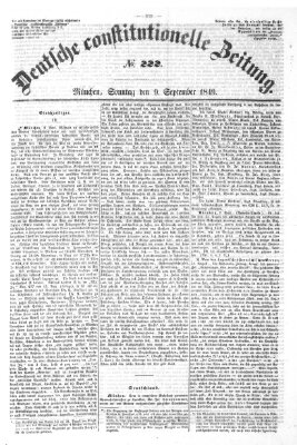 Deutsche constitutionelle Zeitung Samstag 8. September 1849