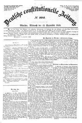 Deutsche constitutionelle Zeitung Dienstag 11. September 1849