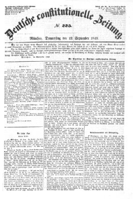 Deutsche constitutionelle Zeitung Mittwoch 12. September 1849