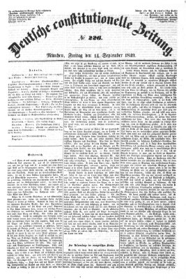 Deutsche constitutionelle Zeitung Donnerstag 13. September 1849
