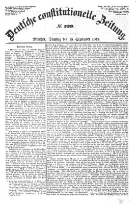 Deutsche constitutionelle Zeitung Sonntag 16. September 1849