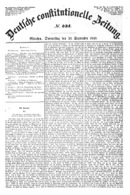 Deutsche constitutionelle Zeitung Mittwoch 19. September 1849