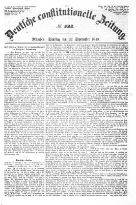 Deutsche constitutionelle Zeitung Freitag 21. September 1849