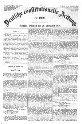 Deutsche constitutionelle Zeitung Dienstag 25. September 1849